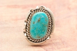 Artie Yellowhorse Genuine Kingman Turquoise Native American Ring